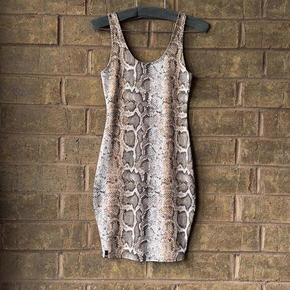 True Religion Y2K Snake Print Bodycon Mini Dress (S) - Picture 1 of 4